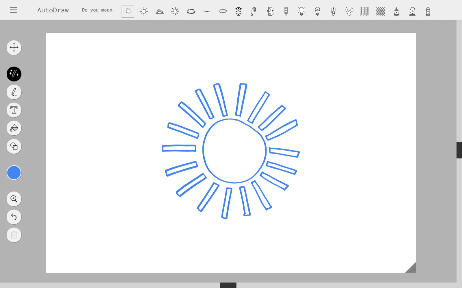 El mismo dibujo tras elegir una de las sugerencias, ahora como un trazo limpio