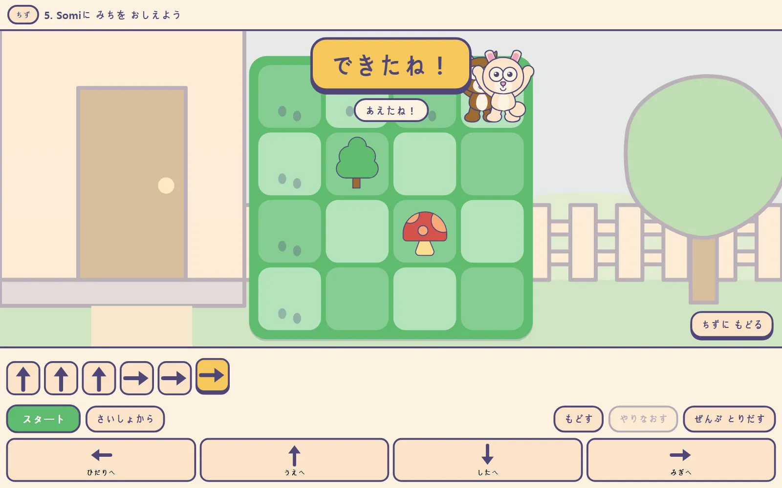 角をまがる計画がうまくいき、よろこびあうソミとバミ